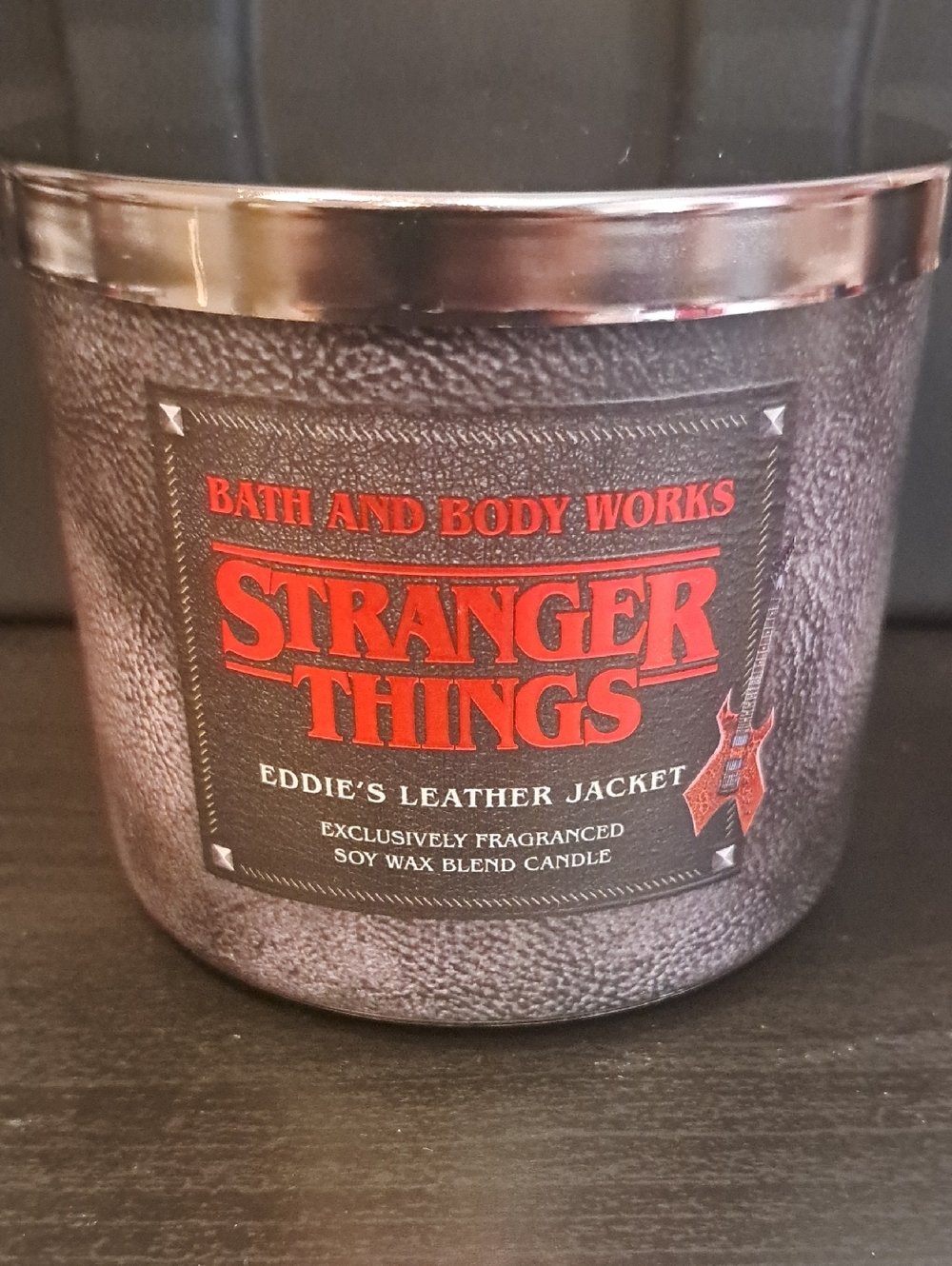 Bath & Body Works Stranger Things Candle - Red & Black Eddie's Leather Jacket